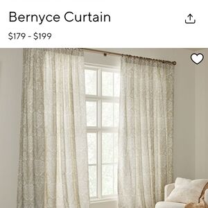 Pottery Barn Bernyce Flax Curtain 54x108
